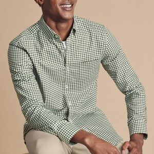 Jcrew Green Buffalo Checked Men's Shirt